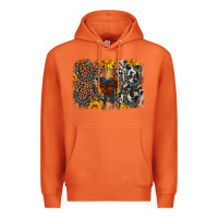 Carrot saddle sunflower horseshoe cowhide leopard background Premium Hoodie - Artiststas