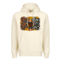Sandshell saddle sunflower horseshoe cowhide leopard background Premium Hoodie - Artiststas