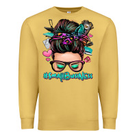 Antique Gold small business messy bun Premium Sweatshirt - Zillion Design Studio