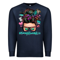 Navy small business messy bun Premium Sweatshirt - Zillion Design Studio