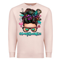 Pale Pink small business messy bun Premium Sweatshirt - Zillion Design Studio
