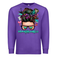 Purple small business messy bun Premium Sweatshirt - Zillion Design Studio