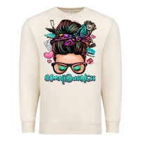 Sandshell small business messy bun Premium Sweatshirt - Zillion Design Studio