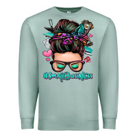 Seafoam small business messy bun Premium Sweatshirt - Zillion Design Studio
