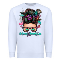 White small business messy bun Premium Sweatshirt - Zillion Design Studio