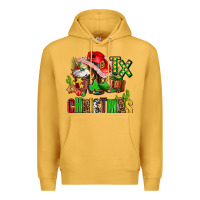 Mustard tx christmas cowgirl Premium Hoodie - AdoDesignShop