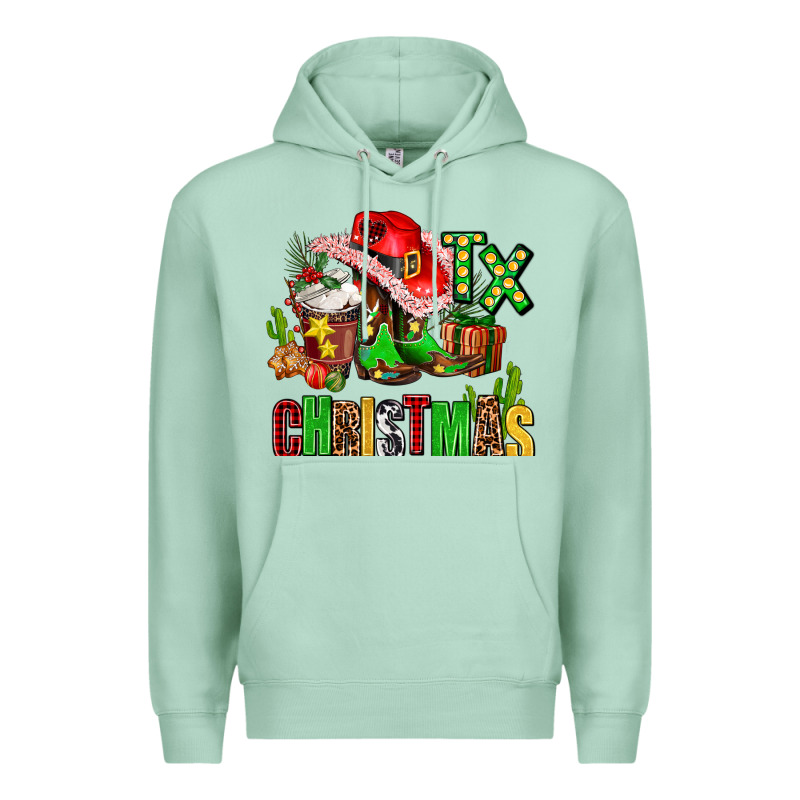 Tx Christmas Cowgirl Premium Hoodie by AdoDesignShop | Teevron