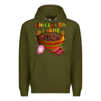 Army Green chilli con carne  with chilli pepper Premium Hoodie - AdoDesignShop