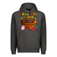 Charcoal Heather chilli con carne  with chilli pepper Premium Hoodie - AdoDesignShop