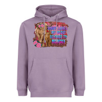 Lavender sorry ladies my heart belongs to mommy highland cow and calf Heavyweight Hoodie - RanaPortraitStore