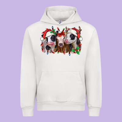 Funny Christmas Heifers Urban Hoodie Designed By Jasminsmagicworld