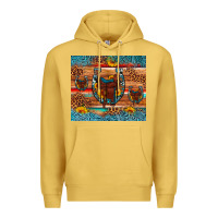 Antique Gold saddle horseshoe leopard sunflower Premium Hoodie - Artiststas