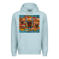Blue Mist saddle horseshoe leopard sunflower Premium Hoodie - Artiststas
