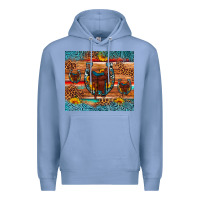 Colony Blue saddle horseshoe leopard sunflower Premium Hoodie - Artiststas