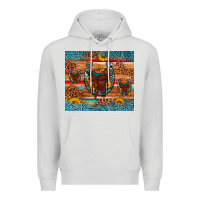 Dove Grey saddle horseshoe leopard sunflower Premium Hoodie - Artiststas