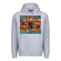 Heather Grey saddle horseshoe leopard sunflower Premium Hoodie - Artiststas