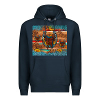Navy saddle horseshoe leopard sunflower Premium Hoodie - Artiststas