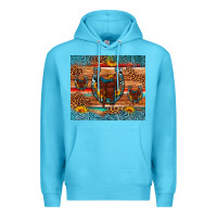 Ocean Blue saddle horseshoe leopard sunflower Premium Hoodie - Artiststas