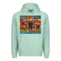 Saddle Horseshoe Leopard Sunflower Premium Hoodie | Teevron