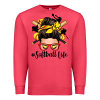 Cardinal softball life messy bun Premium Sweatshirt - Zillion Design Studio