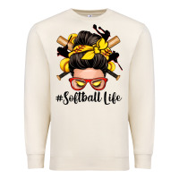 Sandshell softball life messy bun Premium Sweatshirt - Zillion Design Studio