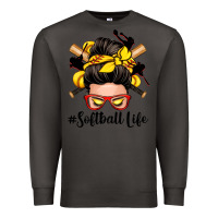 Smoke softball life messy bun Premium Sweatshirt - Zillion Design Studio