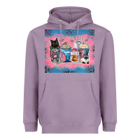 Lavender cat coffee cups Heavyweight Hoodie - Zillion Design Studio