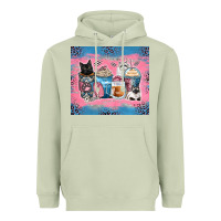 Matcha cat coffee cups Heavyweight Hoodie - Zillion Design Studio