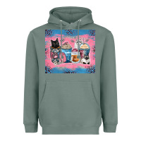 Sage cat coffee cups Heavyweight Hoodie - Zillion Design Studio
