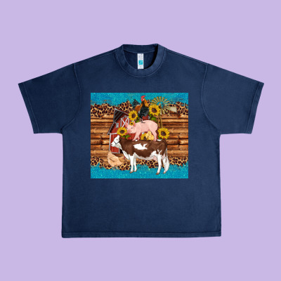 Western Farm Cow Pig Rooster Chick Farm Chicken Barn Urban Heavy Tee Designed By Artiststas
