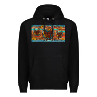 Black saddle horseshoe  sunflower leopard license plate Premium Hoodie - Artiststas