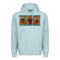 Blue Mist saddle horseshoe  sunflower leopard license plate Premium Hoodie - Artiststas