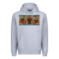 Heather Grey saddle horseshoe  sunflower leopard license plate Premium Hoodie - Artiststas