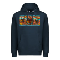 Navy saddle horseshoe  sunflower leopard license plate Premium Hoodie - Artiststas