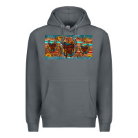 Rock saddle horseshoe  sunflower leopard license plate Premium Hoodie - Artiststas