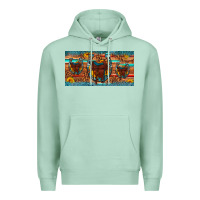 Seafoam saddle horseshoe  sunflower leopard license plate Premium Hoodie - Artiststas