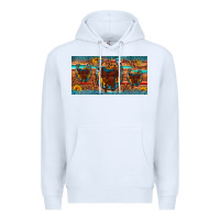 White saddle horseshoe  sunflower leopard license plate Premium Hoodie - Artiststas