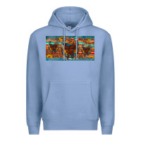 Colony Blue saddle horseshoe  sunflower leopard license plate Premium Hoodie - Artiststas