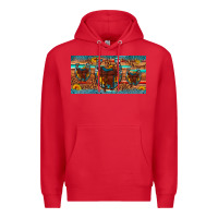 Red saddle horseshoe  sunflower leopard license plate Premium Hoodie - Artiststas
