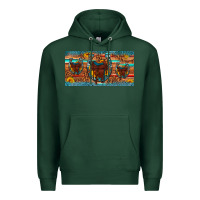 Sports Green saddle horseshoe  sunflower leopard license plate Premium Hoodie - Artiststas