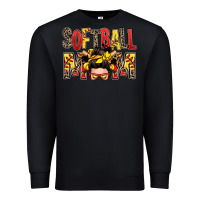 Black softball mom messy bun Premium Sweatshirt - Zillion Design Studio
