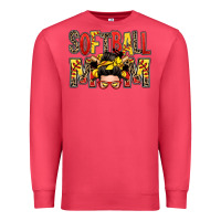 Cardinal softball mom messy bun Premium Sweatshirt - Zillion Design Studio