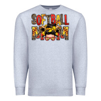Heather Grey softball mom messy bun Premium Sweatshirt - Zillion Design Studio