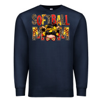 Navy softball mom messy bun Premium Sweatshirt - Zillion Design Studio