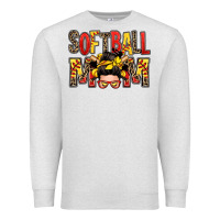 Oatmeal Heather softball mom messy bun Premium Sweatshirt - Zillion Design Studio