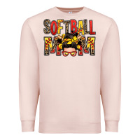 Pale Pink softball mom messy bun Premium Sweatshirt - Zillion Design Studio