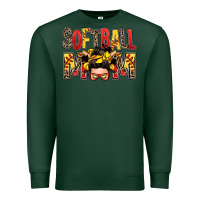 Sports Green softball mom messy bun Premium Sweatshirt - Zillion Design Studio