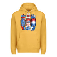 Mustard red white and boozy Premium Hoodie - JahusDesignShop