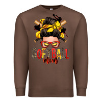 Chestnut softball mom messy bun Premium Sweatshirt - Zillion Design Studio