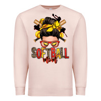 Softball Mom Messy Bun Premium Sweatshirt | Teevron
